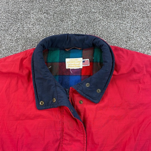 Vintage Pendleton Country Sophisticates Bomber Jacket Mens Large Flannel Lined - Picture 2 of 8